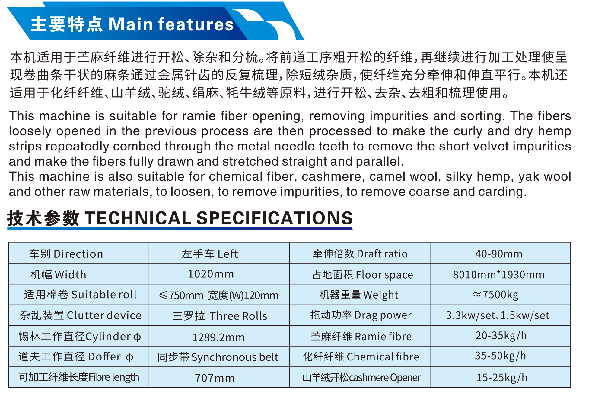 無紡布設備,清梳聯